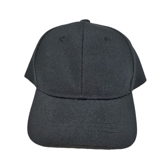 Unbranded Baby Strapback Hat Black Size Infant Blank 100% Polyester - Picture 1 of 7